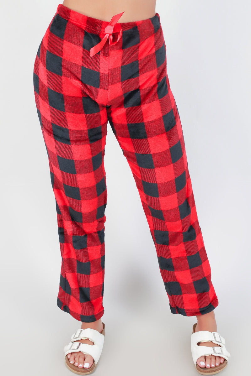 Jeans Warehouse Hawaii - PRINT KNIT PANTS - BUFFALO CHECK FUZZY SLEEP PANTS | By JS CHINA SOURCING INC