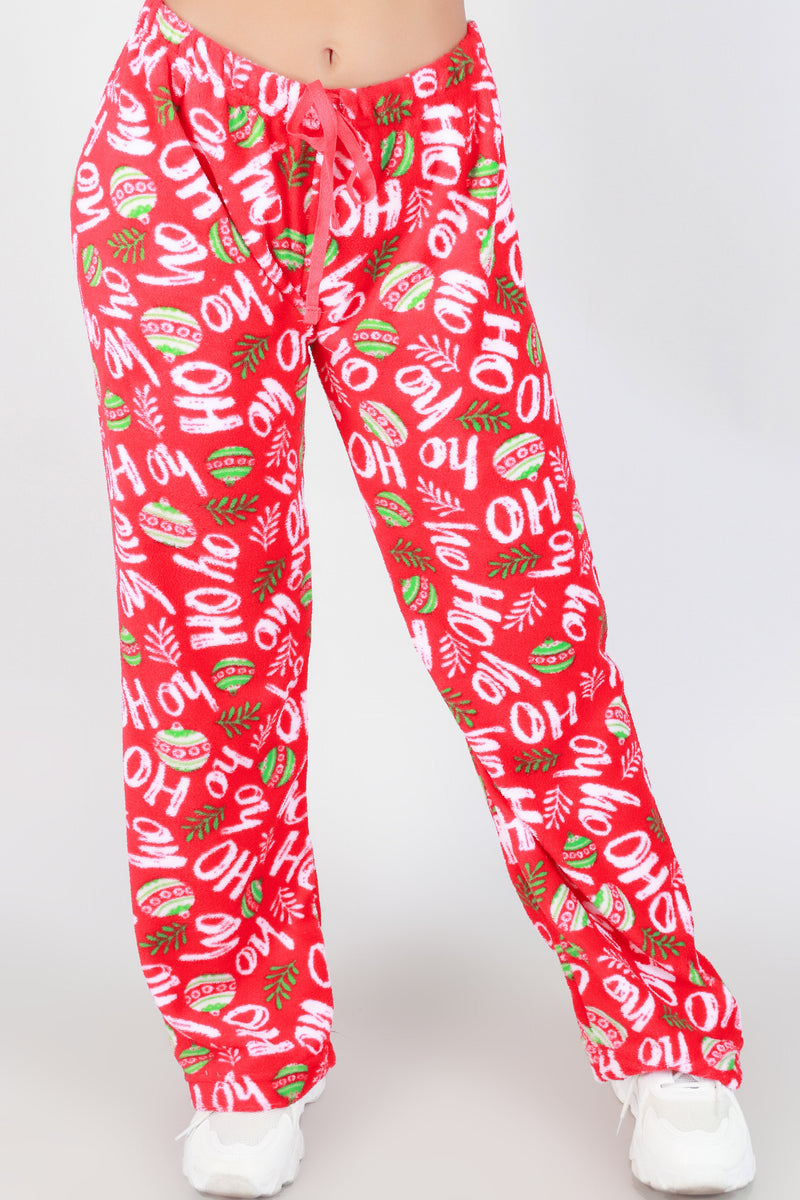 Jeans Warehouse Hawaii - PRINT KNIT PANTS - HO HO HO FUZZY SLEEP PANTS | By SIMEX / GRIP COLLECTIONS