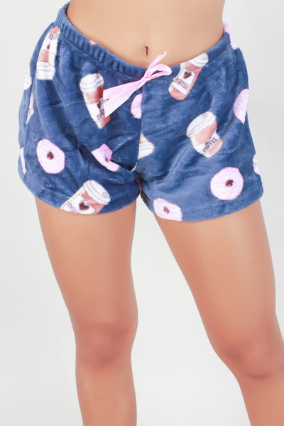 Jeans Warehouse Hawaii - KNIT HOT SHORTS - FUZZY COFFEE AND DONUTS SHORTS | By JS CHINA SOURCING INC