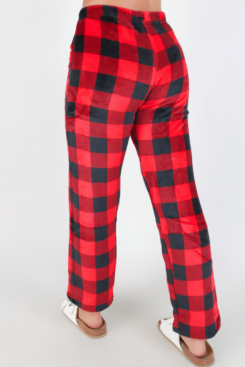 Jeans Warehouse Hawaii - PRINT KNIT PANTS - BUFFALO CHECK FUZZY SLEEP PANTS | By JS CHINA SOURCING INC