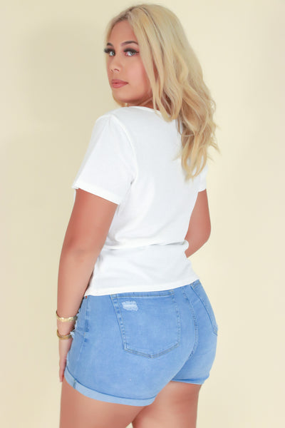 Jeans Warehouse Hawaii - PLUS S/S Knit Top - PROBLEM SOLVED TOP | By AMBIANCE APPAREL