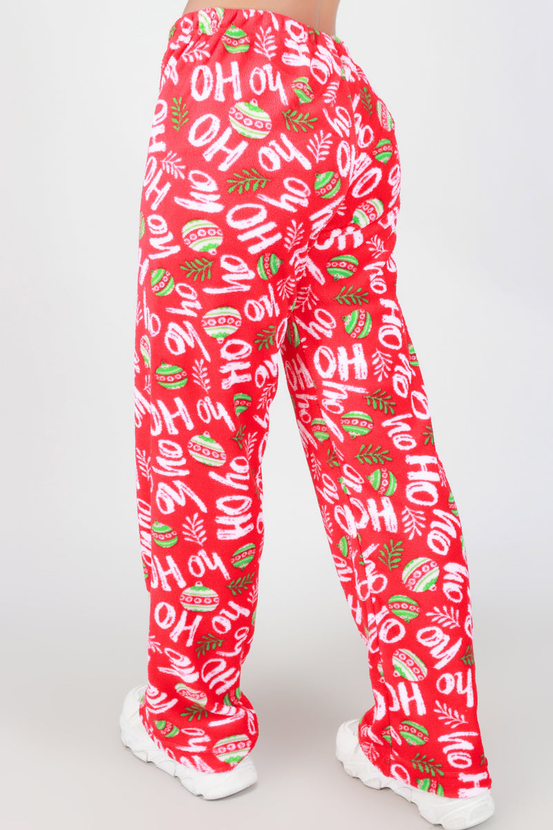 Jeans Warehouse Hawaii - PRINT KNIT PANTS - HO HO HO FUZZY SLEEP PANTS | By SIMEX / GRIP COLLECTIONS