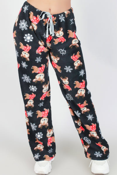 Jeans Warehouse Hawaii - PRINT KNIT PANTS - FUZZY REINDEER SLEEP PANTS | By SIMEX / GRIP COLLECTIONS