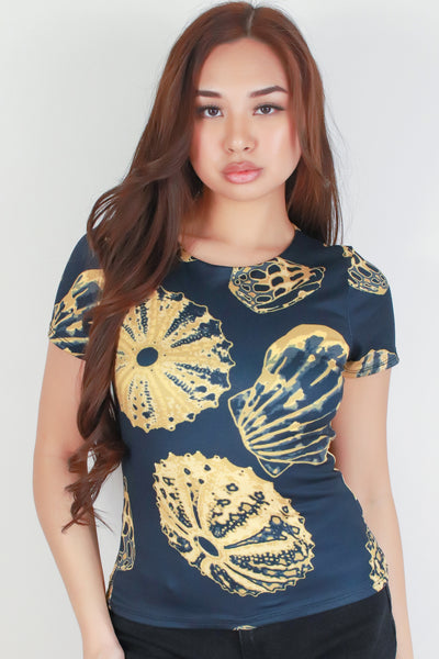 Jeans Warehouse Hawaii - SS PRINT - SHELL CREW NECK TOP | By LUZ