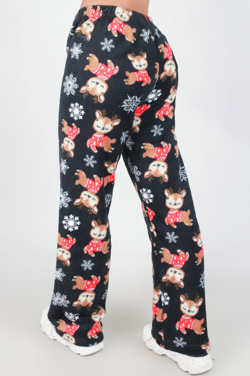 Jeans Warehouse Hawaii - PRINT KNIT PANTS - FUZZY REINDEER SLEEP PANTS | By SIMEX / GRIP COLLECTIONS