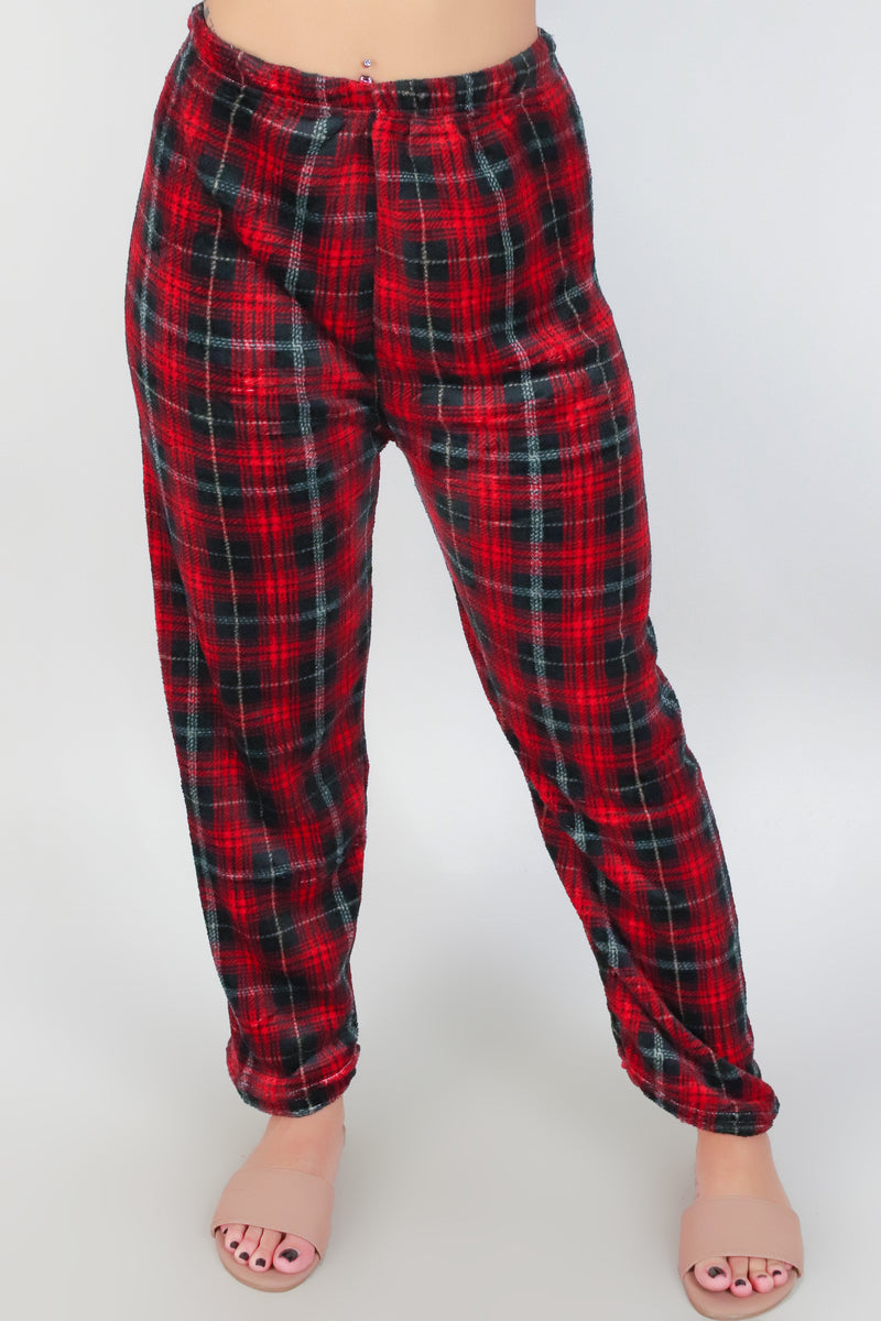 Jeans Warehouse Hawaii - PRINT KNIT PANTS - FUZZY CHECKERED SLEEP PANTS | By LA 12ST