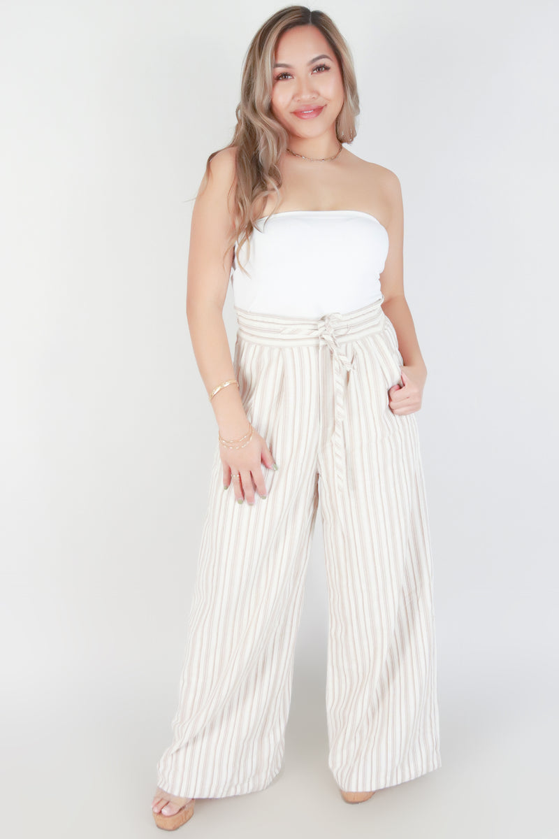 Jeans Warehouse Hawaii - PRINT WOVEN PANTS - LINED WIDE LEG PANTS | By MUSTARD SEED