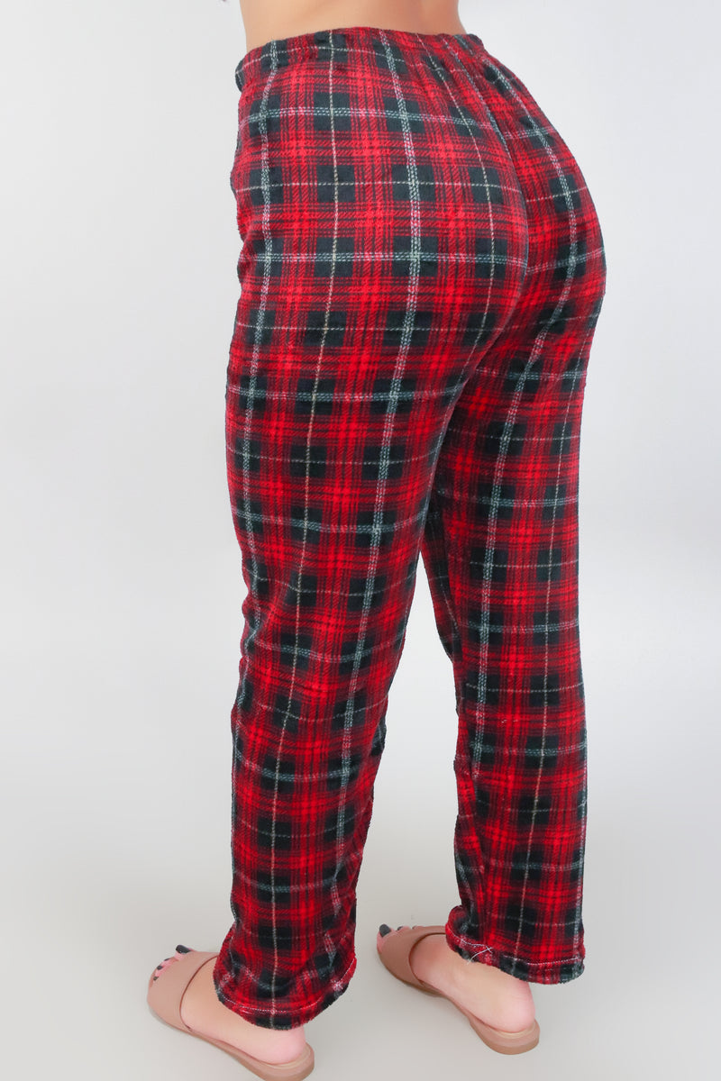 Jeans Warehouse Hawaii - PRINT KNIT PANTS - FUZZY CHECKERED SLEEP PANTS | By LA 12ST