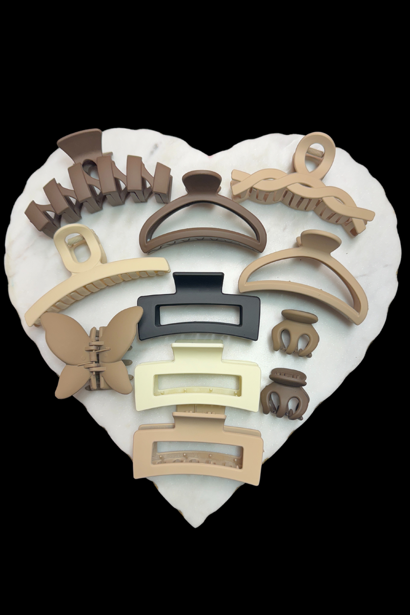 Jeans Warehouse Hawaii - CLAW CLIPS - 11 PIECE NEUTRAL CLAW CLIP SET | By GREENWELL PROMOTIONS LTD