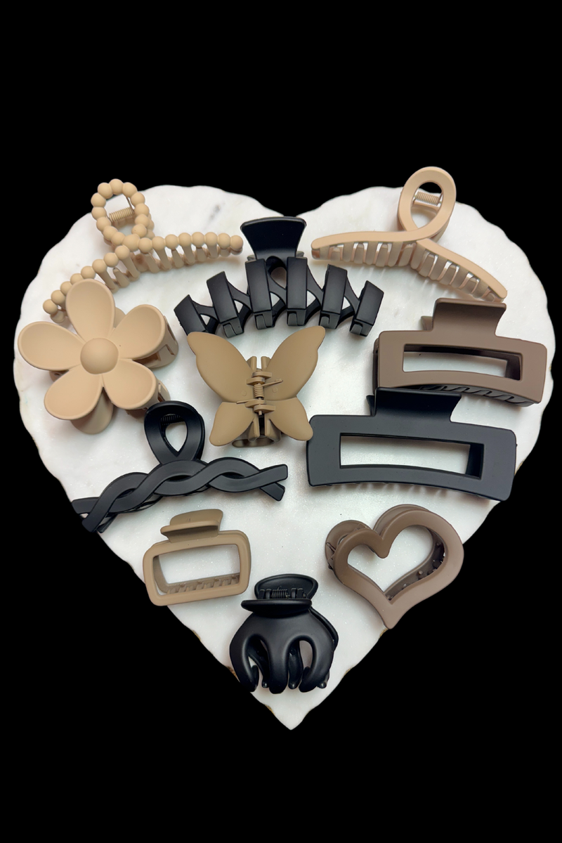 Jeans Warehouse Hawaii - CLAW CLIPS - 11 PIECE NEUTRAL CLAW CLIP SET | By GREENWELL PROMOTIONS LTD