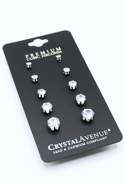 Jeans Warehouse Hawaii - CUBIC Z STUDS - SILVER 5 PAIR STUD SET | By RM MANUFACTURING