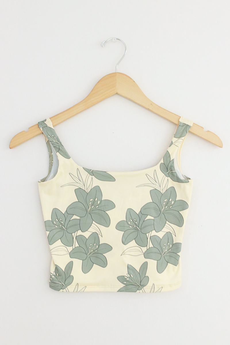 Jeans Warehouse Hawaii - S/L PRINT TOPS 2T-4T - LILY SQUARE NECK CROP TOP | KIDS SIZE 2T - 4T | By LUZ