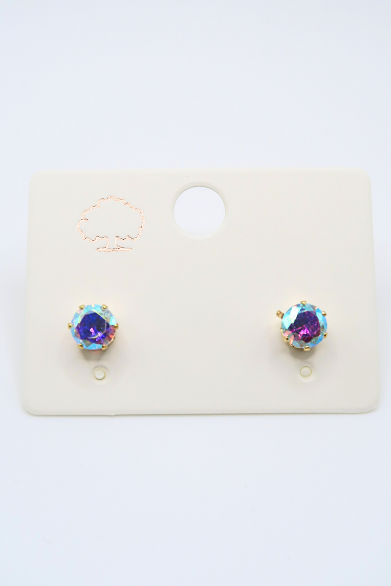 Jeans Warehouse Hawaii - CUBIC Z STUDS - IRIDESCENT STUD EARRING | By RJ IMPORTS