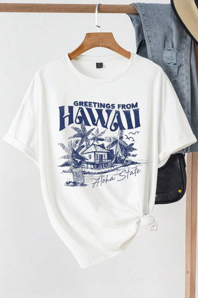 Jeans Warehouse Hawaii - S/S PRINT TOPS 4-6X - ALOHA STATE TEE | KIDS SIZE 4-6X | By GREENWELL PROMOTIONS LTD