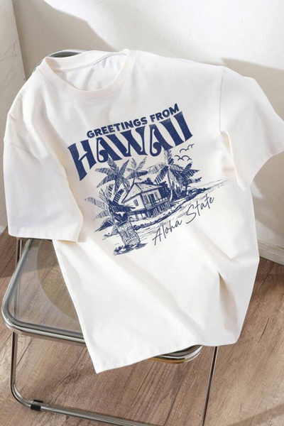 Jeans Warehouse Hawaii - S/S PRINT TOPS 4-6X - ALOHA STATE TEE | KIDS SIZE 4-6X | By GREENWELL PROMOTIONS LTD