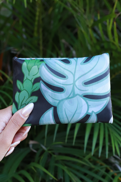 Jeans Warehouse Hawaii - TOTES - MONSTERA PIKAKE FOLDABLE REUSABLE BAG | By GREENWELL PROMOTIONS LTD