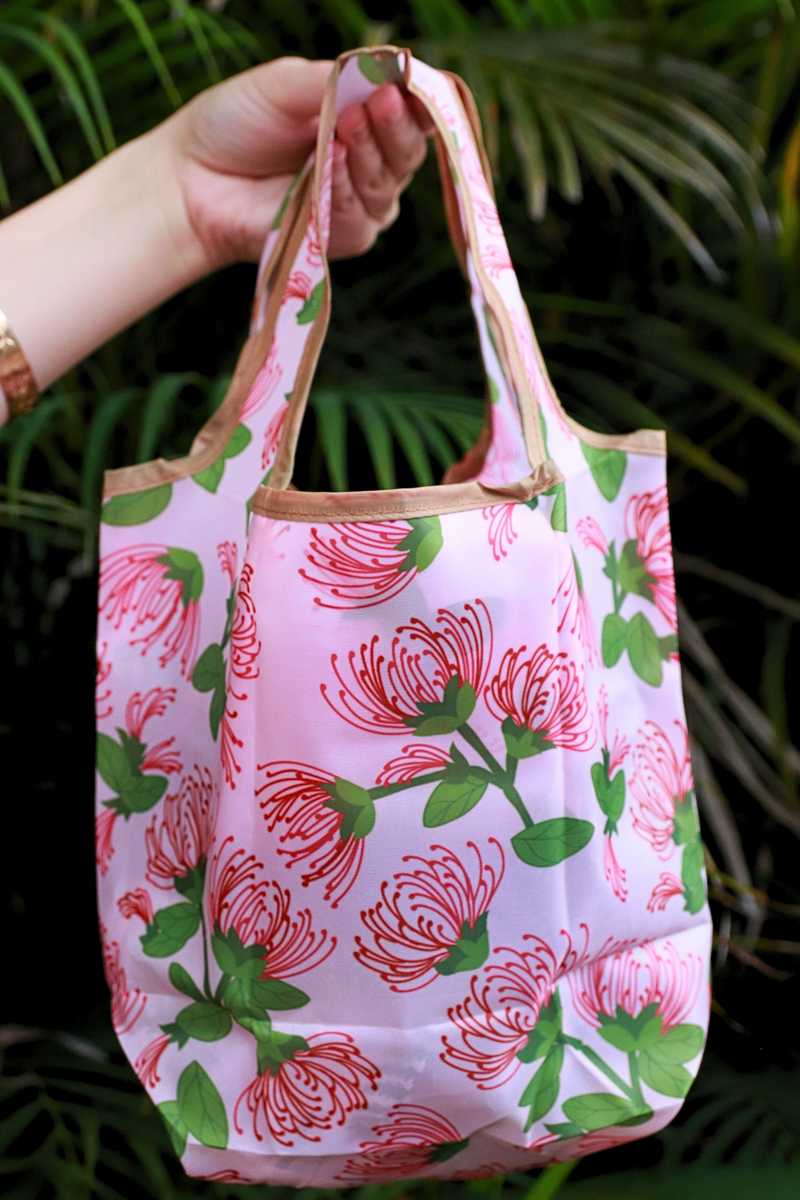 Jeans Warehouse Hawaii - TOTES - MINI OHIA LEHUA FOLDABLE REUSABLE BAG | By GREENWELL PROMOTIONS LTD