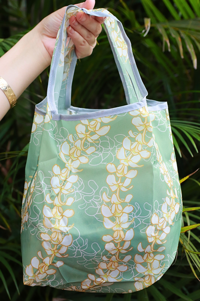 Jeans Warehouse Hawaii - TOTES - MINI PLUMERIA FOLDABLE REUSABLE BAG | By GREENWELL PROMOTIONS LTD