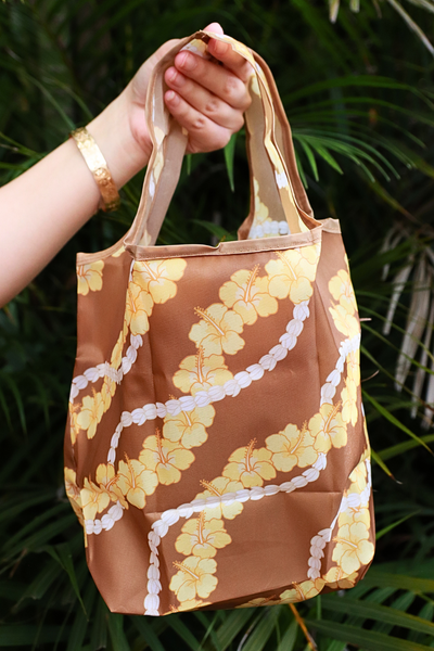 Jeans Warehouse Hawaii - TOTES - MINI HIBISCUS PIKAKE FOLDABLE REUSABLE BAG | By GREENWELL PROMOTIONS LTD