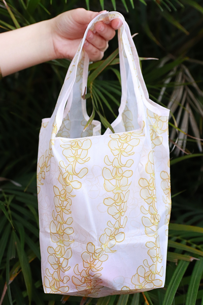 Jeans Warehouse Hawaii - TOTES - MINI PLUMERIA FOLDABLE REUSABLE BAG | By GREENWELL PROMOTIONS LTD