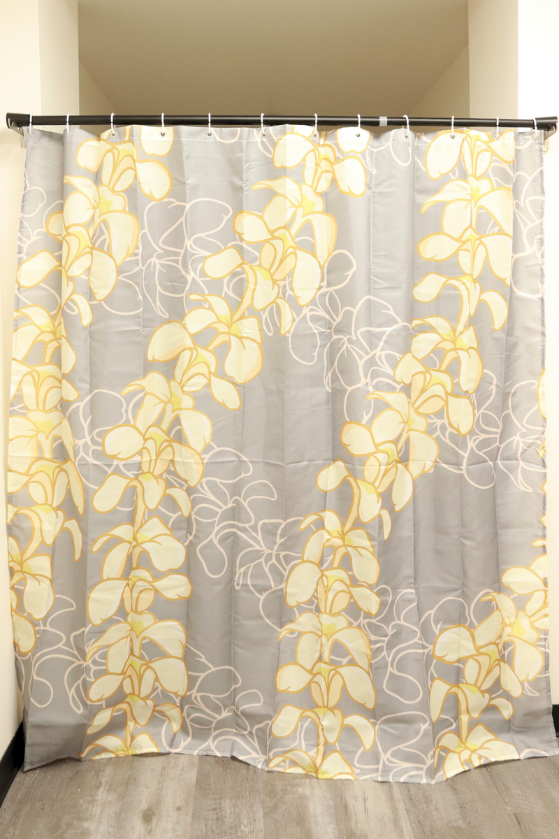 Jeans Warehouse Hawaii - MISC ACCESSORY - PLUMERIA SHOWER CURTAIN | By GREENWELL PROMOTIONS LTD