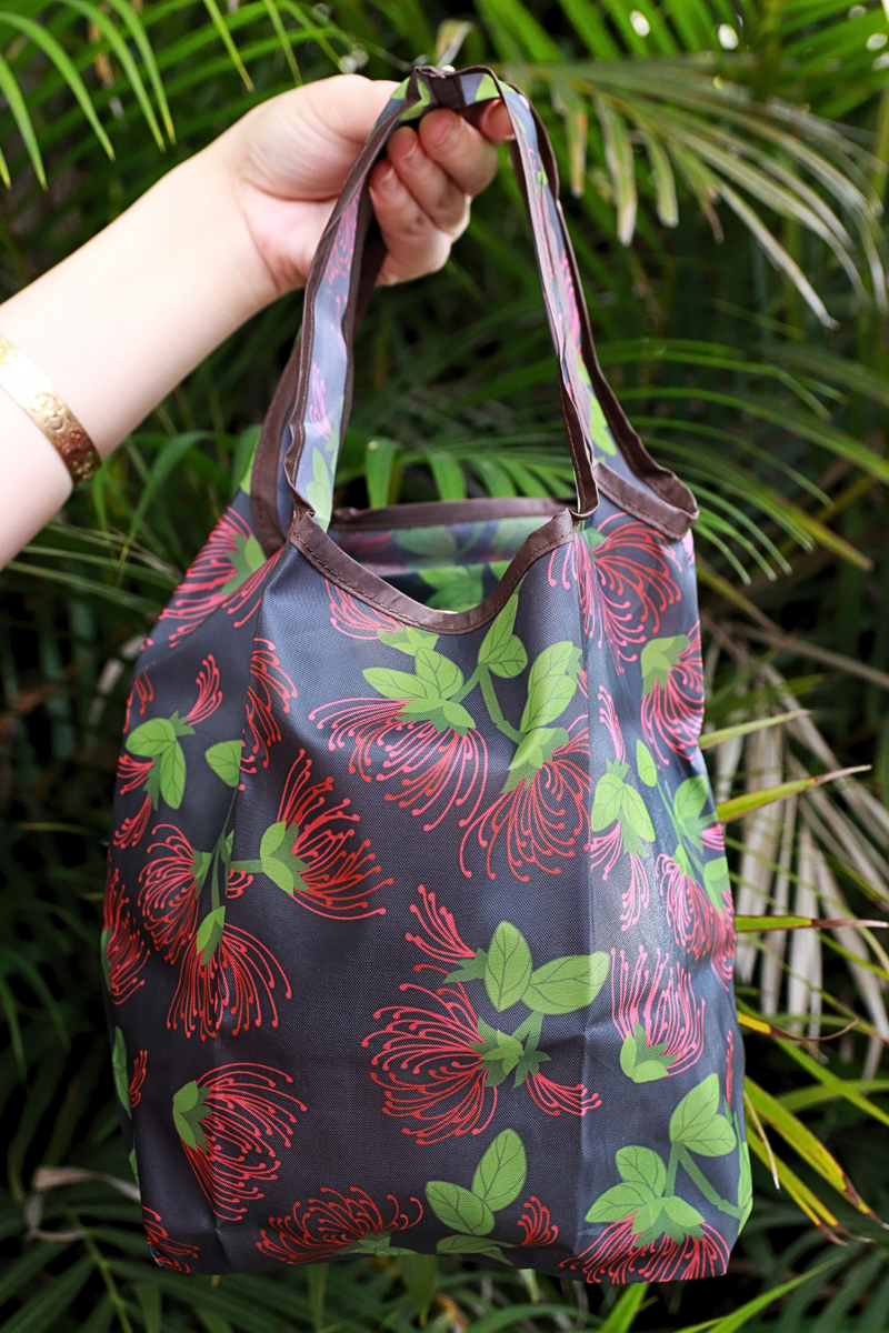 Jeans Warehouse Hawaii - TOTES - MINI OHIA LEHUA FOLDABLE REUSABLE BAG | By GREENWELL PROMOTIONS LTD