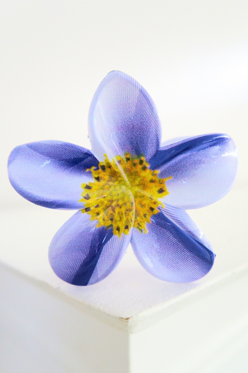 PURPLE FLOWER CLAW CLIP