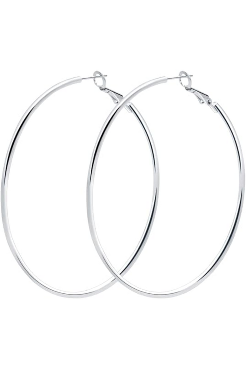 Jeans Warehouse Hawaii - BASIC HOOPS - XL THIN SILVER HOOPS | By DUELLE FASHION INC