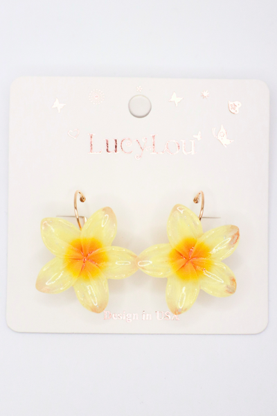 Jeans Warehouse Hawaii - DANGLE - PLUMERIA DANGLE EARRINGS | By LB COLLECTION (LB'S FASH