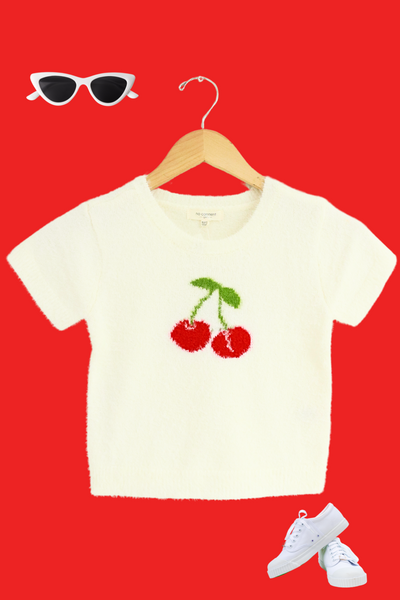 Jeans Warehouse Hawaii - S/S PRINT 7-16 - CHERRY BABY TEE | KIDS SIZE 7 - 16 | By IKEDDI IMPORTS